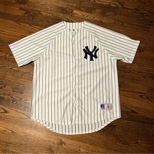 Vintage 90s New York Yankees Russell Athletic MLB Baseball White XX-Large Jersey